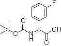 结构式 CAS# 142121-94-6, 2-[(叔丁氧羰基)氨基]-2-(3-氟苯基)乙酸