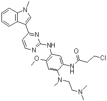 3-Chloro-N-[2-[[2-(dimethylamino)ethyl]methylamino]-4-methoxy-5-[[4-(1-methyl-1H-indol-3-yl)-2-pyrimidinyl]amino]phenyl]propanamide molecular structure (CAS 1421373-36-5)