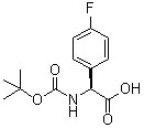结构式 CAS# 142186-36-5, (alphaS)-alpha-[叔丁氧羰基氨基]-4-氟苯乙酸