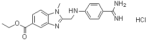 2-[[[4-(Aminoiminomethyl)phenyl]amino]methyl]-1-methyl-1H-benzimidazole-5-carboxylic acid ethyl ester hydrochloride (1:1) molecular structure (CAS 1422435-39-9)