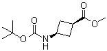 cis-Methyl 3-(tert-butoxycarbonylamino)cyclobutanecarboxylate molecular structure (CAS 142733-63-9)