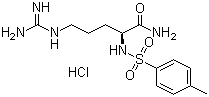 structure of CAS# 14279-64-2, N-Tosyl-L-arginine amide hydrochloride;5-[(Aminoiminomethyl)amino]-2-[[(4-methylphenyl)sulfonyl]amino]-pentanamide monohydrochloride