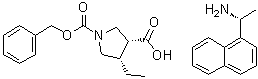 (3R,4S)-4-Ethyl-1,3-pyrrolidinedicarboxylic acid 1-(phenylmethyl) ester compd. with (alphaR)-alpha-methyl-1-naphthalenemethanamine (1:1) molecular structure (CAS 1428243-25-7)