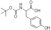 structure of CAS# 142847-18-5, N-(tert-Butoxycarbonyl)-DL-tyrosine