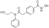 structure of CAS# 1429651-50-2, 4-[(Hydroxyamino)carbonyl]-N-(2-hydroxyethyl)-N-phenylbenzeneacetamide;HPOB