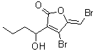 4-Bromo-5-(bromomethylene)-3-(1-hydroxybutyl)-2(5H)-furanone molecular structure (CAS 143140-80-1)