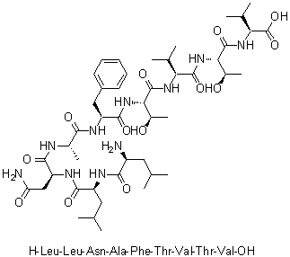 L-Leucyl-L-leucyl-L-asparaginyl-L-alanyl-L-phenylalanyl-L-threonyl-L-valyl-L-threonyl-L-valine molecular structure (CAS 1431550-63-8)