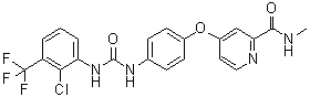 4-[4-[[[[2-Chloro-3-(trifluoromethyl)phenyl]amino]carbonyl]amino]phenoxy]-N-methyl-2-pyridinecarboxamide molecular structure (CAS 1431697-81-2)
