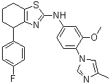 4-(4-Fluorophenyl)-4,5,6,7-tetrahydro-N-[3-methoxy-4-(4-methyl-1H-imidazol-1-yl)phenyl]-2-benzothiazolamine molecular structure (CAS 1431697-84-5)