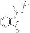 structure of CAS# 143259-56-7, 3-Bromo-1H-indole-1-carboxylic acid 1,1-dimethylethyl ester