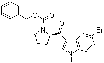 (R)-2-[(5-Bromo-1H-indol-3-yl)carbonyl]-1-pyrrolidinecarboxylic acid benzyl ester molecular structure (CAS 143322-56-9)
