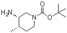 结构式 CAS# 1434126-96-1, (3S,4S)-3-氨基-4-甲基-1-哌啶羧酸叔丁酯