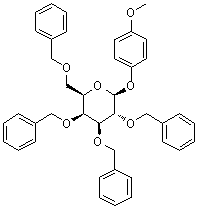 structure of CAS# 143536-99-6, 4-Methoxyphenyl 2,3,4,6-tetrakis-O-(phenylmethyl)-beta-D-galactopyranoside