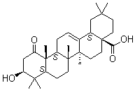 (3beta)-3-Hydroxy-1-oxo-olean-12-en-28-oic acid molecular structure (CAS 14356-51-5)