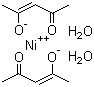 structure of CAS# 14363-16-7, Nickel(II) acetylacetonate dihydrate;Bis(2,4-pentanediono)nickel dihydrate; Nickel 2,4-pentanedionate dihydrate
