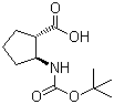 structure of CAS# 143679-80-5, (1S,2S)-2-[(tert-Butoxycarbonyl)amino]cyclopentanecarboxylic acid;(1S-trans)-2-[[(1,1-Dimethylethoxy)carbonyl]amino]cyclopentanecarboxylic acid