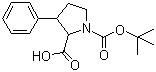 结构式 CAS# 143979-44-6, 1-叔丁氧羰基-3-苯基吡咯烷-2-甲酸