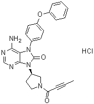6-Amino-9-[(3R)-1-(2-butynoyl)-3-pyrrolidinyl]-7-(4-phenoxyphenyl)-7,9-dihydro-8H-purin-8-one hydrochloride molecular structure (CAS 1439901-97-9)