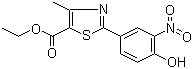 structure of CAS# 144060-67-3, Ethyl 2-(4-hydroxy-3-nitrophenyl)-4-methyl-5-thiazolecarbonate;2-(4-Hydroxy-3-nitrophenyl)-4-methyl-5-thiazolecarboxylic acid ethyl ester