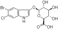 structure of CAS# 144110-42-9, 5-Bromo-6-chloro-3-indolyl-beta-D-glucuronide;beta-D-Glucopyranosiduronic acid 5-bromo-6-chloro-1H-indol-3-yl