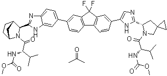 Ledipasvir compd. with acetone molecular structure (CAS 1441674-54-9)