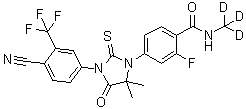 4-[3-[4-Cyano-3-(trifluoromethyl)phenyl]-5,5-dimethyl-4-oxo-2-thioxo-1-imidazolidinyl]-2-fluoro-N-(methyl-d<sub>3</sub>)benzamide molecular structure (CAS 1443331-82-5)