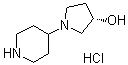 (3S)-1-(4-<Piperidinyl)-3-pyrrolidinol hydrochloride (1:1) molecular structure (CAS 1443624-07-4)