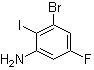 3-溴-5-氟-2-碘苯胺分子结构 (CAS 144580-08-5)