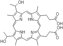 Hematoporphyrin molecular structure (CAS 14459-29-1)