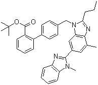 4'-[[1,4'-Dimethyl-2'-propyl(2,6'-bi-1H-benzimidazol)-1'-yl]-methyl]-1,1'-biphenyl-2-carboxylic acid 1,1-dimethylethyl ester molecular structure (CAS 144702-26-1)