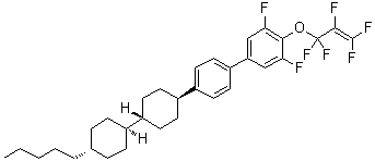 3,5-Difluoro-4-[(1,1,2,3,3-pentafluoro-2-propen-1-yl)oxy]-4'-[(trans,trans)-4'-pentyl[1,1'-bicyclohexyl]-4-yl]-1,1'-biphenyl molecular structure (CAS 1447759-15-0)
