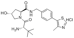 (4R)-3-Methyl-L-valyl-4-hydroxy-N-[[4-(4-methyl-5-thiazolyl)phenyl]methyl]-L-prolinamide hydrochloride (1:1) molecular structure (CAS 1448189-80-7)