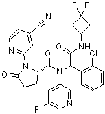 结构式 CAS# 1448346-63-1, 1-(4-氰基-2-吡啶基)-5-氧代-L-脯氨酰-2-(2-氯苯基)-N-(3,3-二氟环丁基)-N2-(5-氟-3-吡啶基)甘氨酰胺