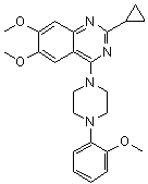 2-Cyclopropyl-6,7-dimethoxy-4-(4-(2-methoxyphenyl)piperazin-1-yl)quinazoline molecular structure (CAS 1448895-09-7)