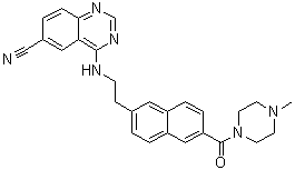 4-[[2-[6-[(4-Methyl-1-piperazinyl)carbonyl]-2-naphthalenyl]ethyl]amino]-6-quinazolinecarbonitrile molecular structure (CAS 1449228-40-3)
