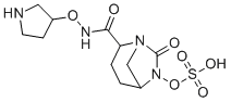 [7-Oxo-2-(pyrrolidin-3-yloxycarbamoyl)-1,6-diazabicyclo[3.2.1]octan-6-yl] hydrogen sulfate molecular structure (CAS 1452458-72-8)