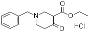 structure of CAS# 1454-53-1, 1-Benzyl-3-carbethoxy-4-piperidone hydrochloride;Ethyl 1-benzyl-4-oxo-3-piperidinecarboxylate hydrochloride