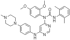 N-(2,4-Dimethoxyphenyl)-N'-(2,6-dimethylphenyl)-N-[6-[[4-(4-methyl-1-piperazinyl)phenyl]amino]-4-pyrimidinyl]urea molecular structure (CAS 1456858-58-4)
