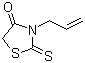 结构式 CAS# 1457-47-2, 3-烯丙基罗丹宁; 3-烯丙基-2-硫酮-1,3-噻唑啉-4-酮