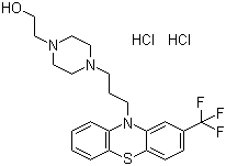 structure of CAS# 146-56-5, Fluphenazine dihydrochloride;Permitil hydrochloride; Prolinate; Prolixin; Siqualone; Squibb 4918; Tensofin; Trancin; Valamina