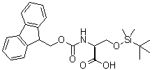 structure of CAS# 146346-81-8, O-[(1,1-Dimethylethyl)dimethylsilyl]-N-[(9H-fluoren-9-ylmethoxy)carbonyl]-L-serine