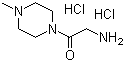 结构式 CAS# 146788-11-6, 2-氨基-1-(4-甲基哌嗪-1-基)乙酮二盐酸盐