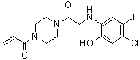 structure of CAS# 1469337-95-8, 1-[4-[2-[(4-Chloro-2-hydroxy-5-iodophenyl)amino]acetyl]-1-piperazinyl]-2-propen-1-one