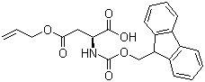 结构式 CAS# 146982-24-3, Fmoc-L-天冬氨酸 4-烯丙酯; N-芴甲氧羰基-L-天冬氨酸 4-烯丙酯