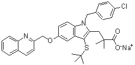 structure of CAS# 147030-01-1, Quiflapon sodium;MK 591