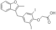 2-[2,6-Diiodo-4-[(2-methyl-3-benzofuranyl)methyl]phenoxy]acetic acid molecular structure (CAS 147030-48-6)