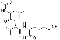 Acetyl-L-leucyl-L-valyl-L-lysinal molecular structure (CAS 147600-40-6)