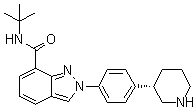 N-(1,1-Dimethylethyl)-2-[4-(3S)-3-piperidinylphenyl]-2H-indazole-7-carboxamide molecular structure (CAS 1476776-97-2)