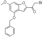 structure of CAS# 1476847-52-5, 2-Bromo-1-[6-methoxy-4-(phenylmethoxy)-2-benzofuranyl]ethanone;1-(4-(Benzyloxy)-6-methoxybenzofuran-2-yl)-2-bromoethanone