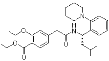 (S)-2-Ethoxy-4-[[[N-[1-(2-piperidinophenyl)-3-methylbutyl]amino]carbonyl]methyl]benzoic acid ethyl ester molecular structure (CAS 147770-06-7)